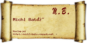 Michl Bató névjegykártya